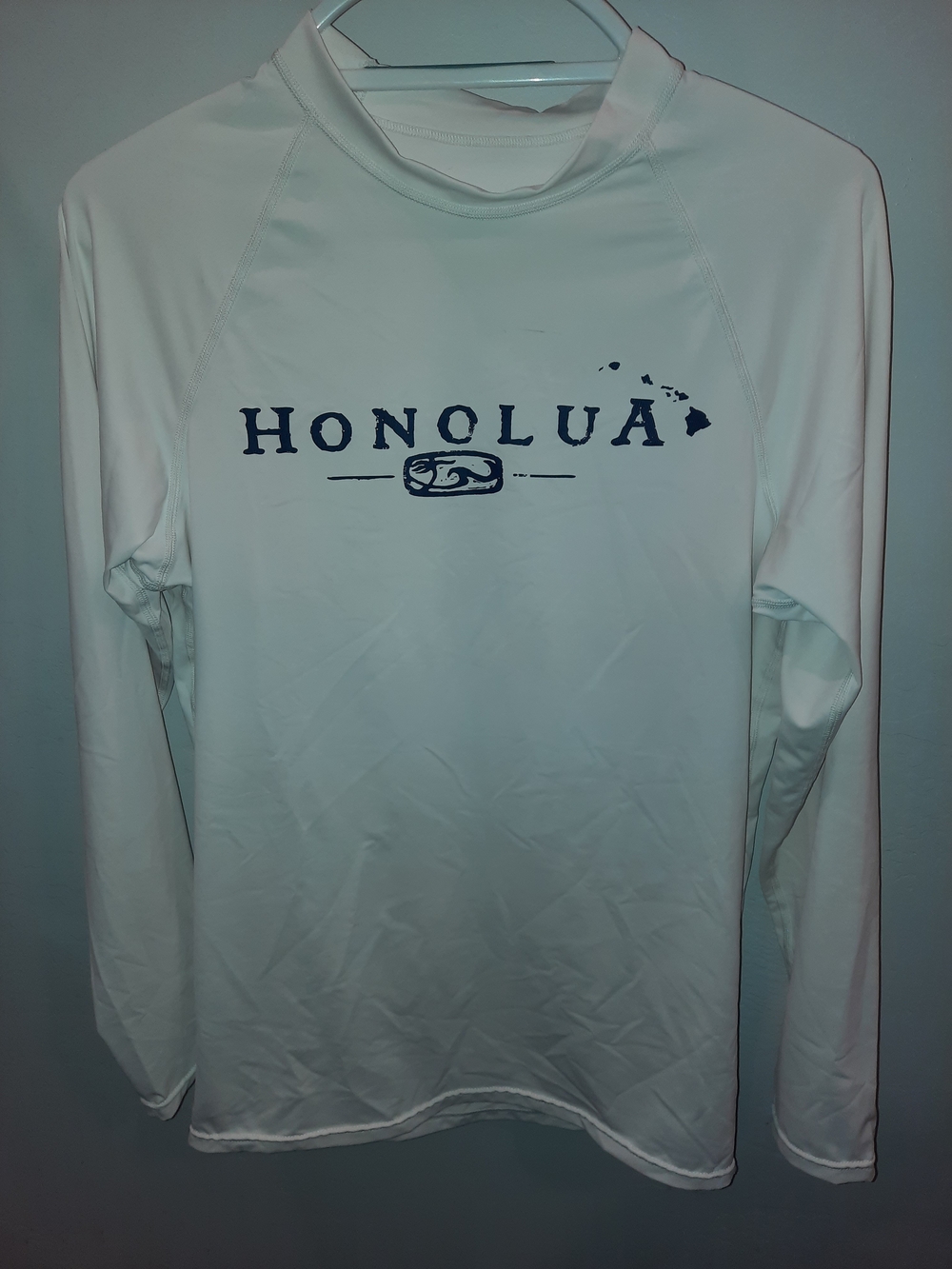 HONOLUA White Long Sleeve Rash Guard Size XL Excellent Used Condition
